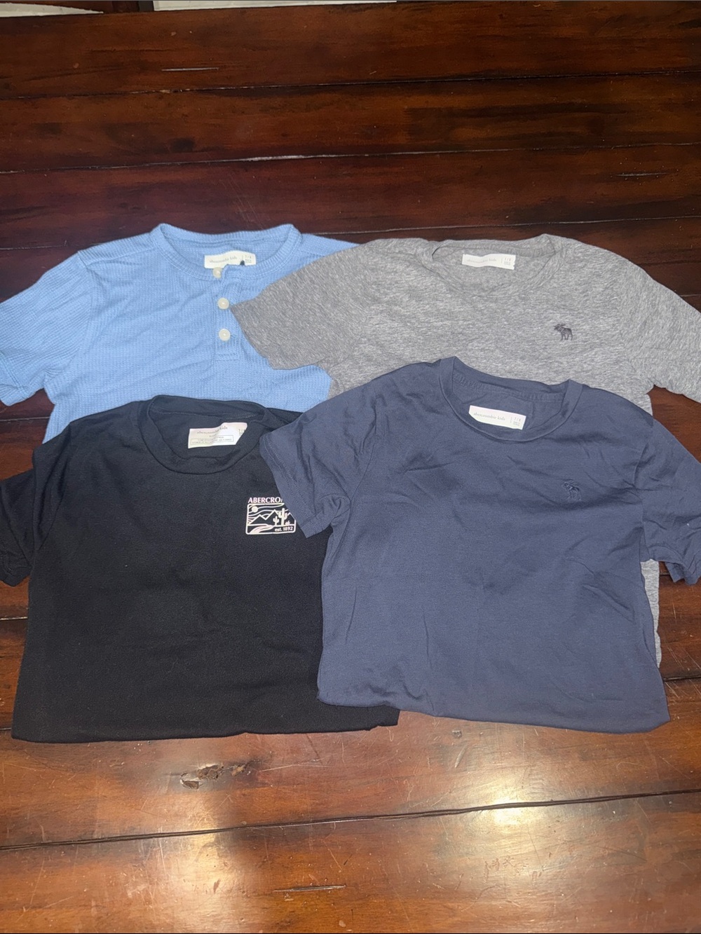 Abercrombie & Fitch Kids Short Sleeve Tee Set - Light Blue, Gray, Black, Navy